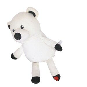Knit Bear Plush Polar Heart Valentines 11" Stuffed Animal Cream Black‎ Russell